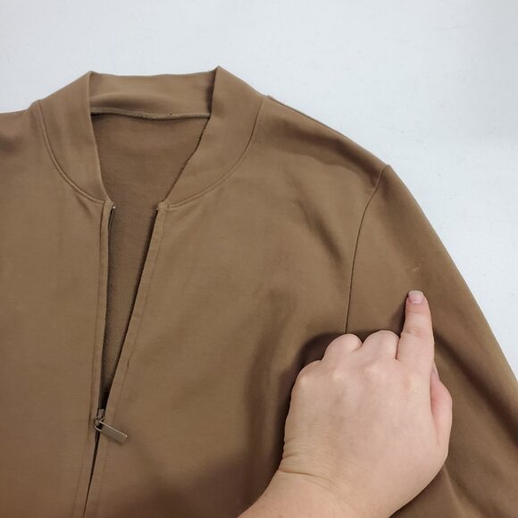Eileen Fisher Womens Full Zip Stretch Sweatshirt Size M Brown Classic Layers - Picture 8 of 11